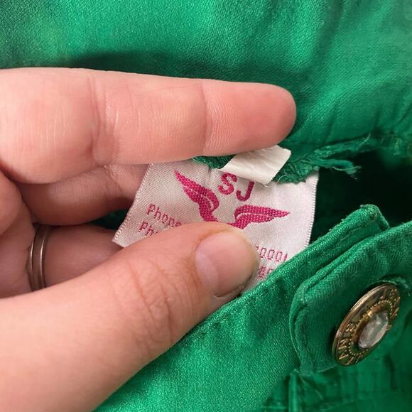 SJ Green Zipper Pants Sz 37 - Picture 7 of 9